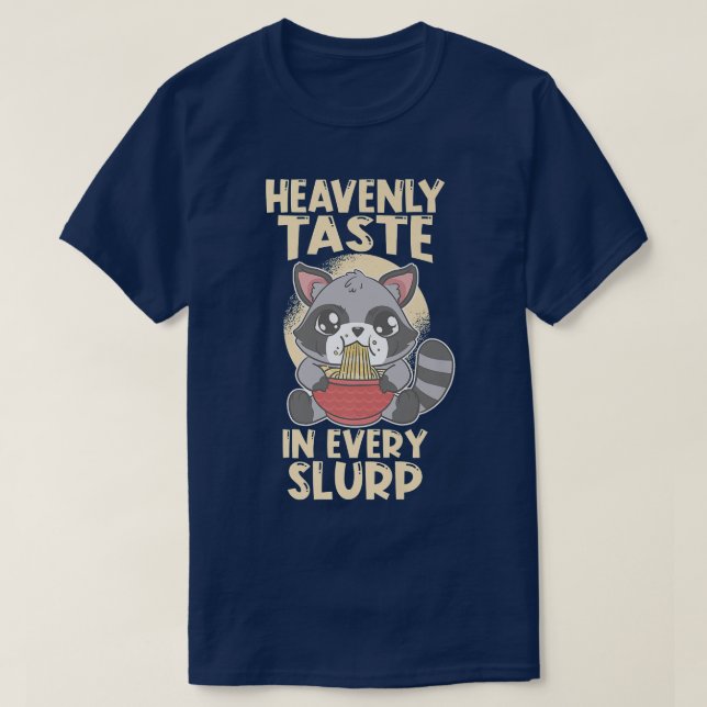T-shirt Ramen Japon Kawaii Anime Noodle Bowl Racoon 1628 (Design devant)