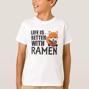 T-shirt Ramen Japonais Noodle mignon Fox Mange Ramen