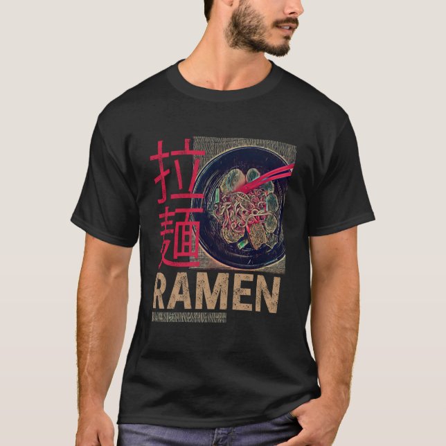 T-shirt Ramen japonais nouille Anime Vintage (Devant)