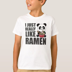 T-shirt Ramen Japonais nouilles Douce Panda Mange Ramen