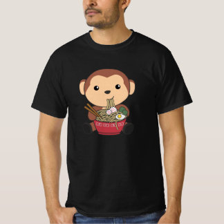 T-shirt Ramen Japonais nouilles Singe Doux Mange Ramen