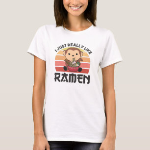 T-shirt Ramen Japonais nouilles Singe Doux Mange Ramen