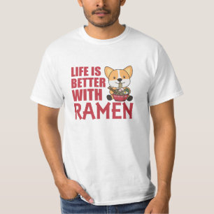 T-shirt Ramen Japonais nouilles Sweet Corgi Mange Ramen