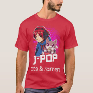 T-shirt Ramen JPop Amoureux des chats Ramen Noodles Japona