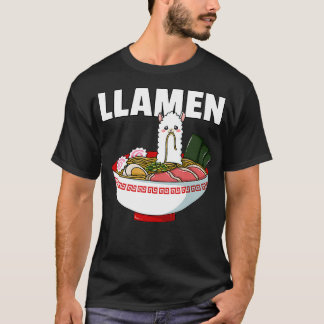 T-shirt Ramen Llama Noodle Llamen Coupe japonaise de Bowl