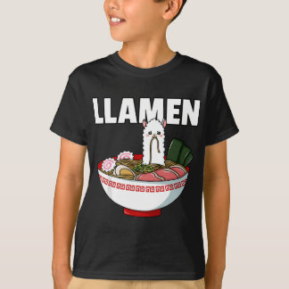 T-shirt Ramen Llama Noodle Llamen Coupe japonaise de Bowl