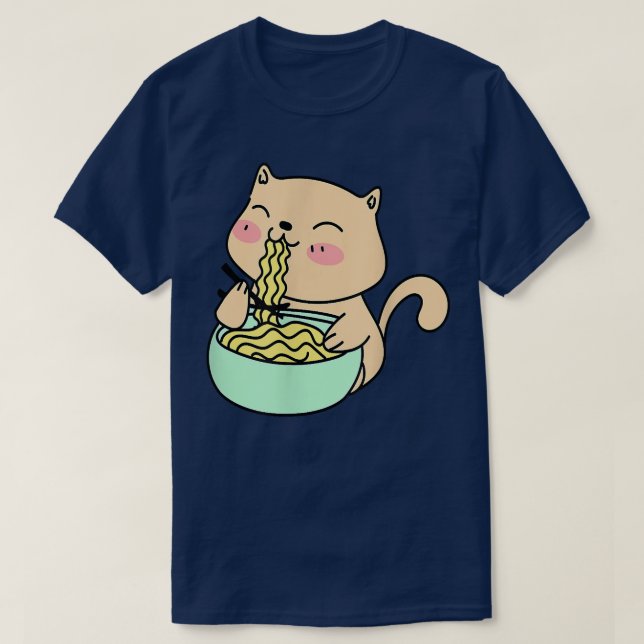 T-shirt Ramen mangeant des chats  (Design devant)