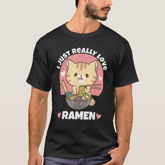 T-shirt Ramen mangeant des chats (Devant)