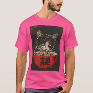 T-shirt Ramen mangeant des chats