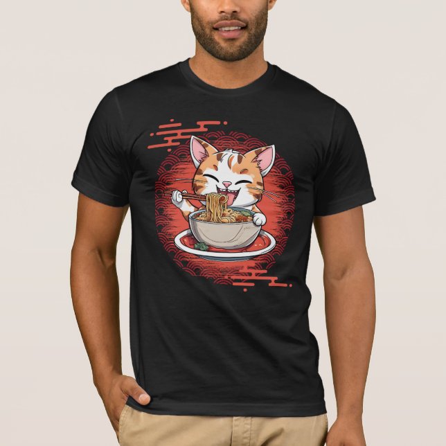 T-shirt Ramen Manger Chat (Devant)