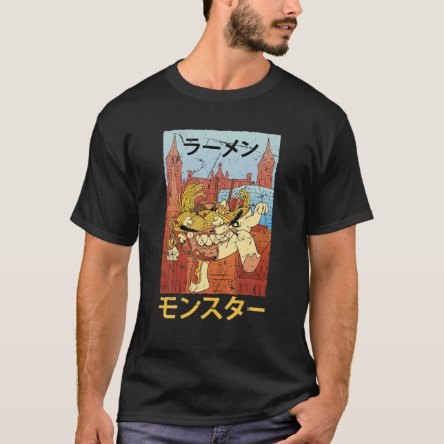 T-shirt Ramen Monster - Kawaii Anime - Japanese Aesthetics (Devant)