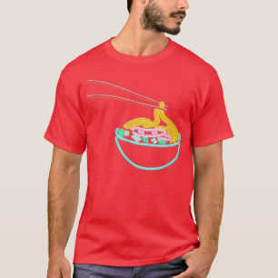 T-shirt Ramen Noodle Bowl Chopstick Retro