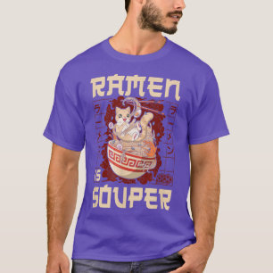 T-shirt Ramen Noodle Bowl Love Japanese Kawaii Cat Pun Ram