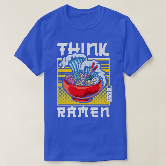 T-shirt Ramen Noodle Bowl Love Japanese Kawaii Wave Think  (Design devant)
