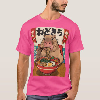 T-shirt Ramen Noodle Capybara Kawaii Anime Ramen Capybara