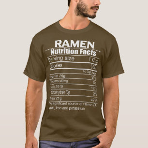 T-shirt Ramen Nutrition faits Asiatique Coréen Japonais no