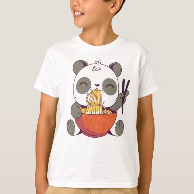 T-shirt Ramen Panda Cute (Devant)