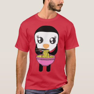 T-shirt Ramen Penguin Kawaii Anime japonaise Cute Kimchi N