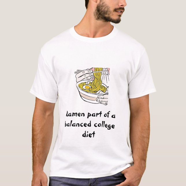 T-shirt ramen, pièce de Ramen d'un régime équilibré (Devant)