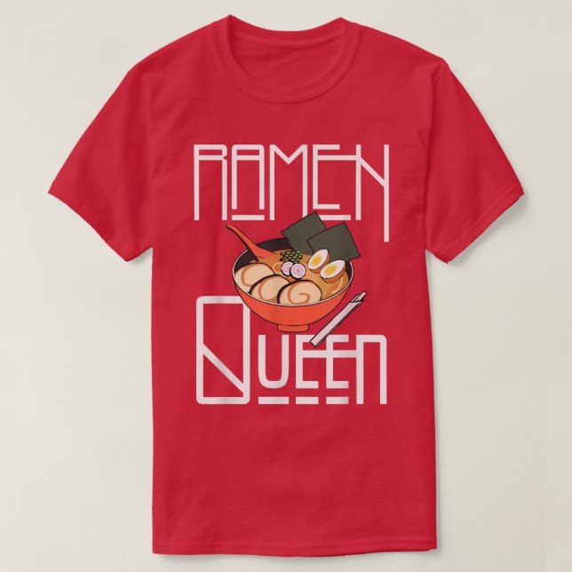 T-shirt Ramen Queen, Kawaii Pour Filles Ados Femmes, Japon (Design devant)