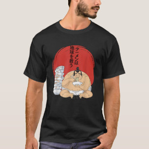 T-shirt Ramen Sauvera La Planète Sumo Wrestler Manger Ra
