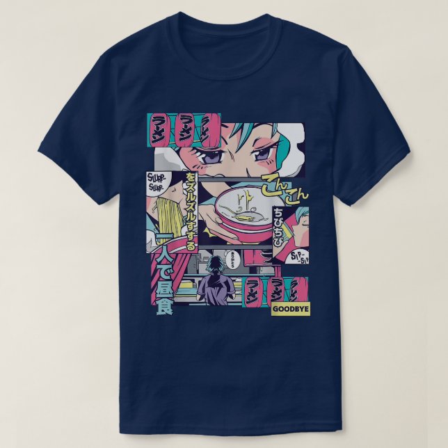 T-shirt Ramen Shop Anime Manga Comic Panel (Design devant)