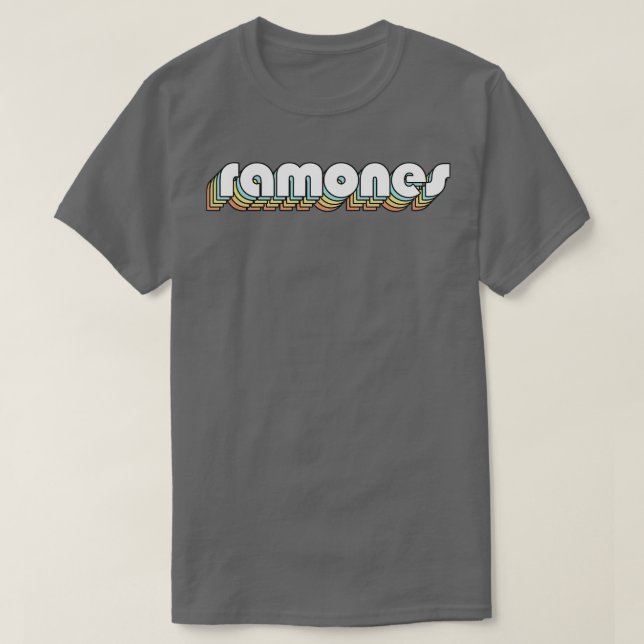 T-shirt Ramones Retro Rainbow Typographie style défraîchi (Design devant)
