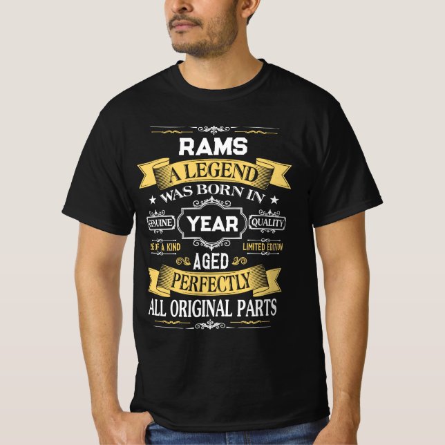 T-shirt RAMS Une légende est née en année (Devant)