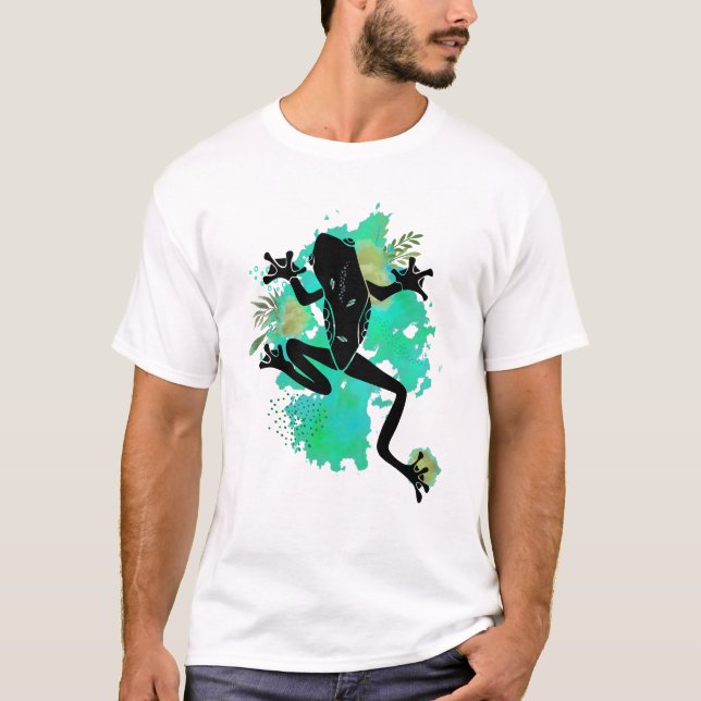 T-shirt Rana Silvestre en Acuarela–Arte Natural en Tonos  (Devant)