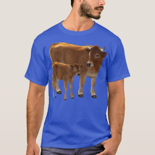 T-shirt Ranage de bétail de vache Brown Aubrac ou Jersey