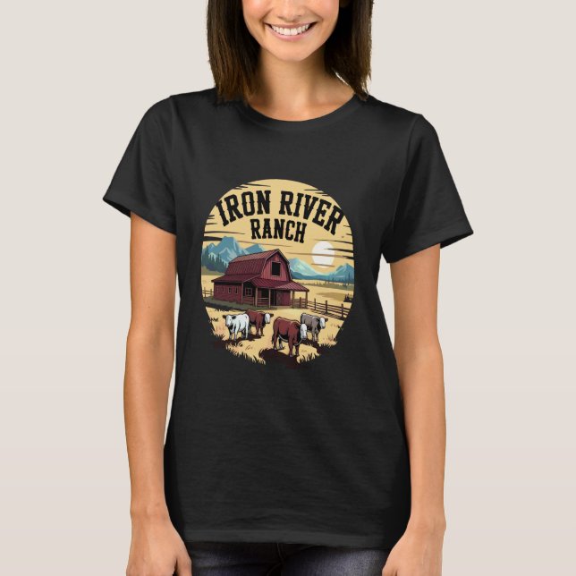 T-shirt ranch de la rivière de fer bovins élevage de ferme (Devant)