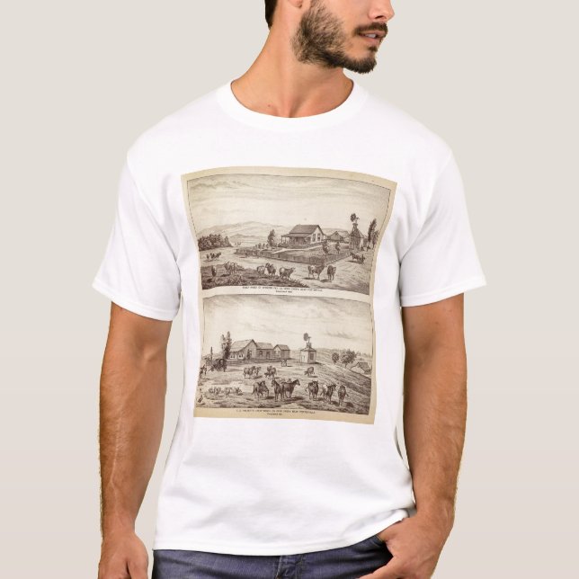 T-shirt Ranchs de moutons de crique de cerfs communs (Devant)