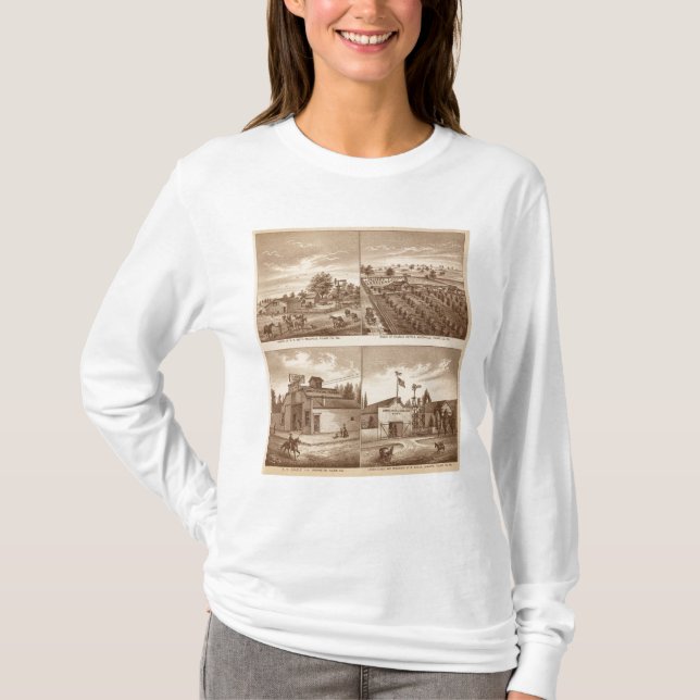 T-shirt Ranchs, écuries, Tulare Co, calorie (Devant)