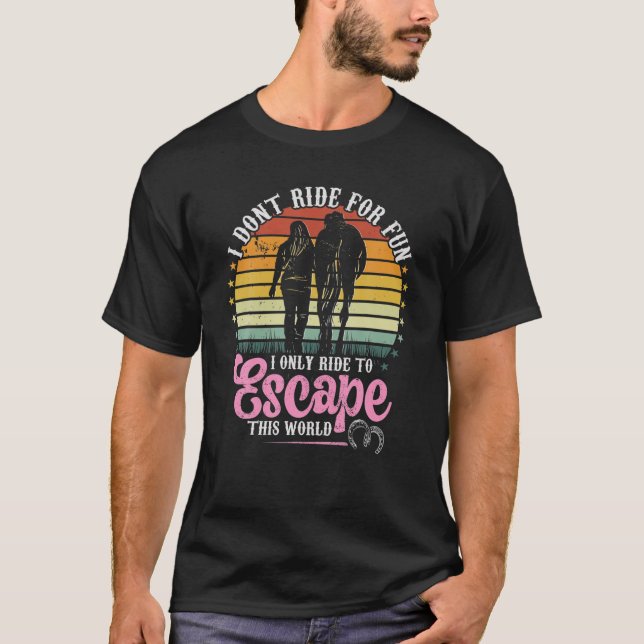 T-shirt Randonnée à cheval pour échapper à ce monde - équi (Devant)