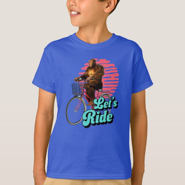 T-shirt Randonnée à vélo dans la forêt de Sasquatch (Devant)