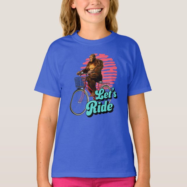 T-shirt Randonnée à vélo dans la forêt de Sasquatch (Devant)
