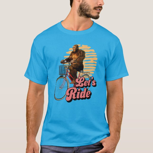 T-shirt Randonnée à vélo dans la forêt de Sasquatch (Devant)