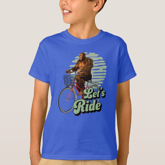 T-shirt Randonnée à vélo dans la forêt de Sasquatch (Devant)