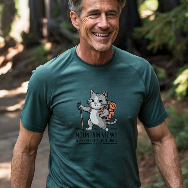 T-shirt Randonnée Adventure Cat (Hiking Adventure Cat T-Shirt - Perfect for Cat-Loving Hikers!)