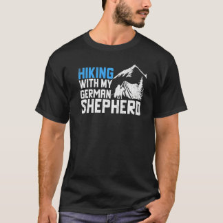 T-shirt Randonnée Avec Allemand Shepherd Hiker Voyage Grap