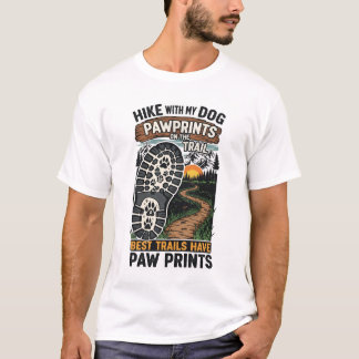 T-shirt Randonnée avec mes empreintes de chien sur le sent