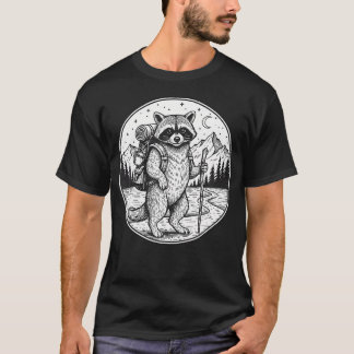 T-shirt Randonnée aventure vintage Raton laveur Camping