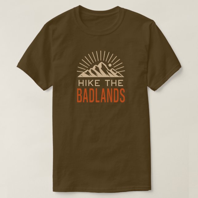 T-shirt Randonnée Dans Les Badlands Sunburst (Design devant)