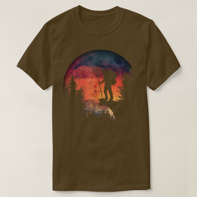 T-shirt Randonnée De Nuit Amateurs De Trekking Aquarelle L (Design devant)