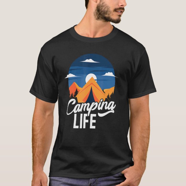 T-shirt Randonnée de vie du camping (Devant)