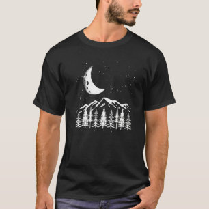 T-shirt Randonnée en montagne Forêt Arbres Croissant Lune 