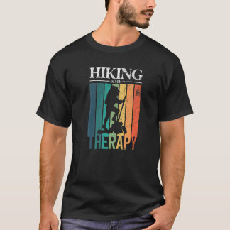 T-shirt Randonnée Est Mon Thérapie Silhouette Hiker