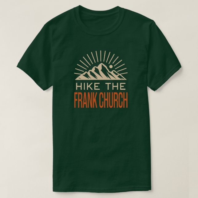 T-shirt Randonnée L'Église Frank Wilderness Idaho Sunburst (Design devant)
