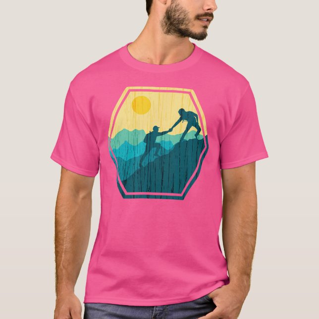 T-shirt Randonnée Mountain Peak Mountaineker Hiker Vin ext (Devant)