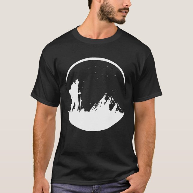 T-shirt Randonnée nocturne étoiles montagnes (Devant)